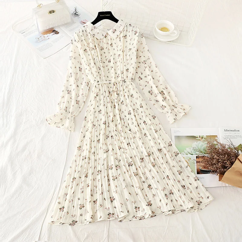 Fashionable Casual Tops Slim temperament at waist. French floral pleated skirt Fairy 3900 Fashionable Casual Tops Slim temperament at waist. French floral pleated skirt Fairy 3900