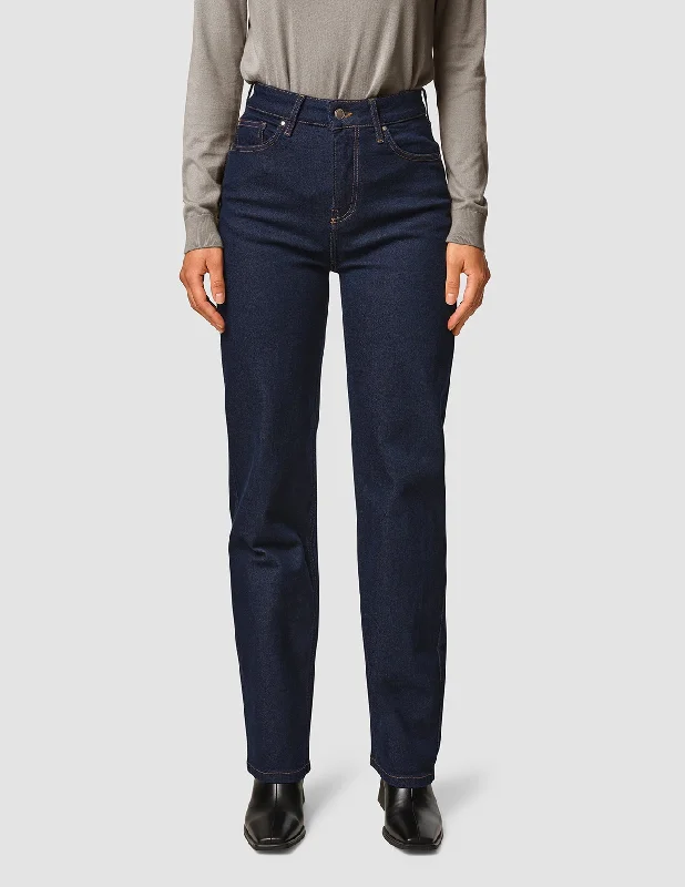 Women's Wardrobe Apparel Jeans Straight Fit Dark Blue