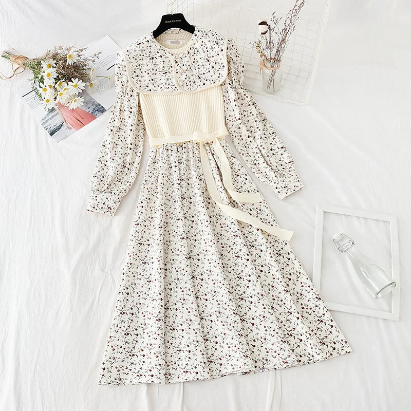 Cheap Women's Clothing Online Lapel patchwork floral dress versatile aging skirt 4070 Cheap Women's Clothing Online Lapel patchwork floral dress versatile aging skirt 4070