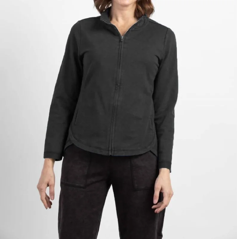 Elegant Women's Clothing Online River Wash Terry Chill Jacket In Black