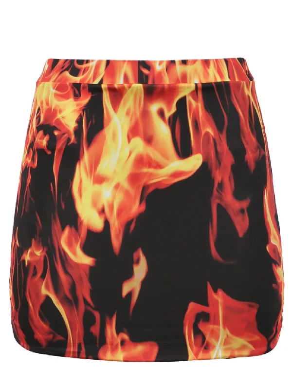 Trendy Women's Apparel Fire Mini Skirt