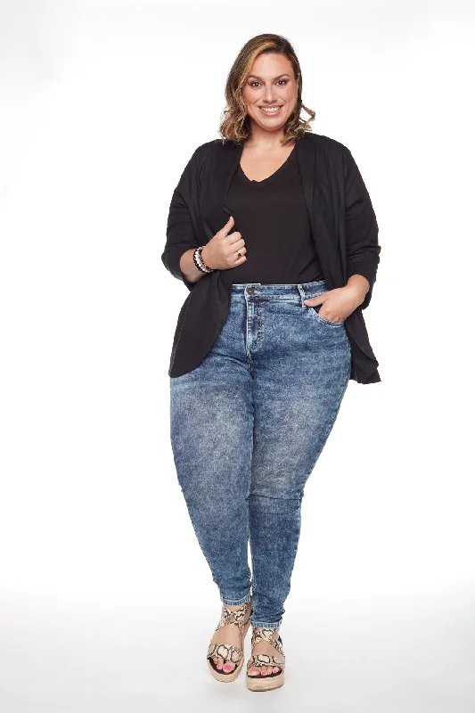 Women's High-Fashion Garments JOY - Regular Rise Skinny PLUS - Dark Blue Acid Wash