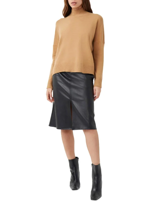 Women's Activewear for Exercise and Sports Jeanie Womens Heathered Ribbed Trim Mock Turtleneck Sweater Women's Activewear for Exercise and Sports Jeanie Womens Heathered Ribbed Trim Mock Turtleneck Sweater