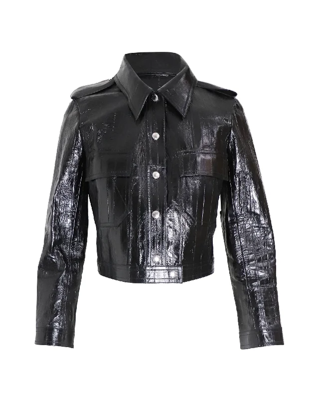 Casual and Comfortable Outfits Louis Vuitton Cropped Jacket in Black Leather