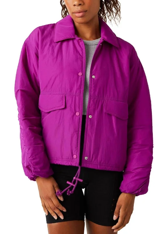 Women's Party Clothes Off The Bleachers Coaches Jacket In Vivid Violet
