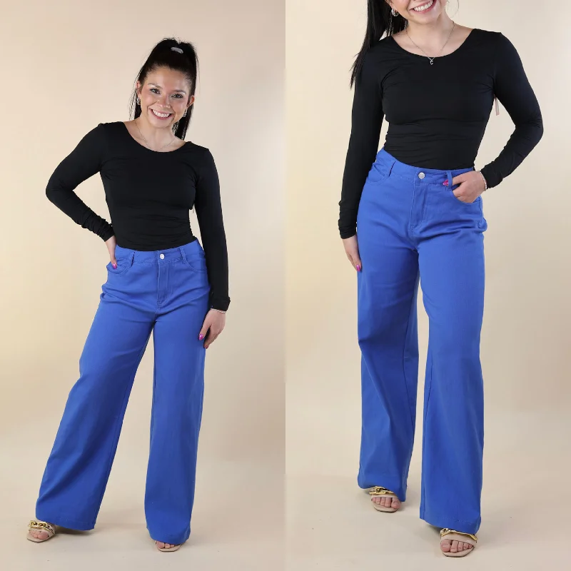 Luxury Women's Fashion The Best Cropped Wide Leg Jeans In Royal Blue