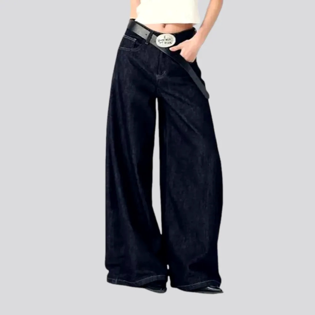 Women's Luxury Garments Dark-wash baggy jeans
 for ladies