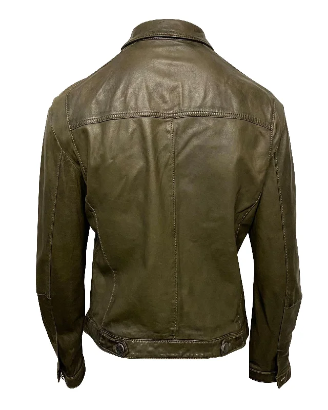 Casual Chic Clothing For Women Neil Barrett Jacket in Khaki Leather