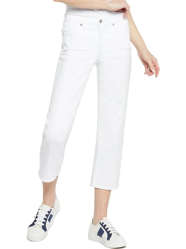 Women's Professional Apparel Piper Womens Mid-Rise Relaxed Cropped Jeans