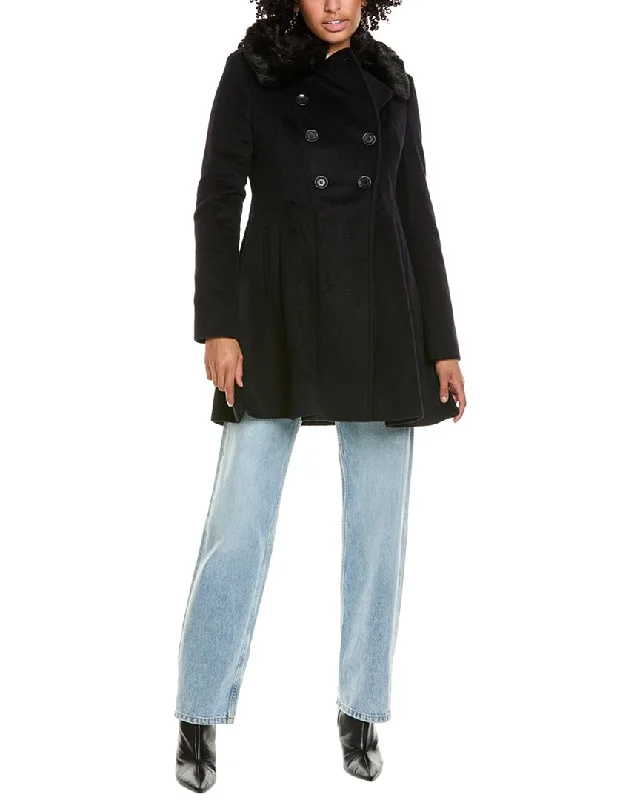 Women's Elegant Clothes Via Spiga Double-Breasted Wool-Blend Coat