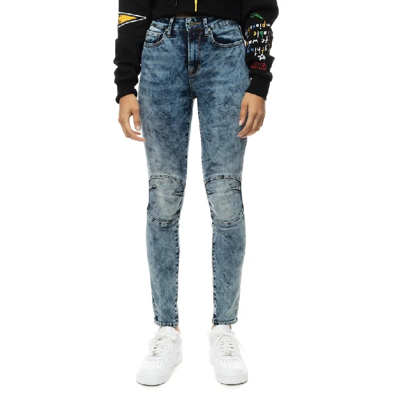 Summer Sale High Rise Super Skinny Moto Jeans - Fairfax Blue