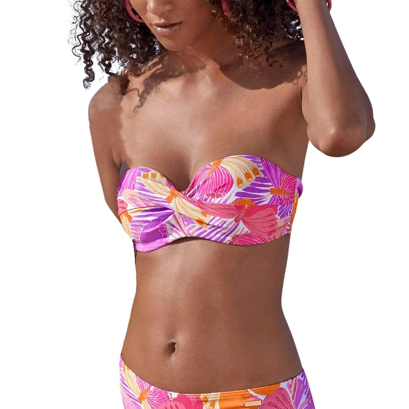 Affordable Women's Outfit LASCANA Women's Butterfly Print Bandeau Bikini Top