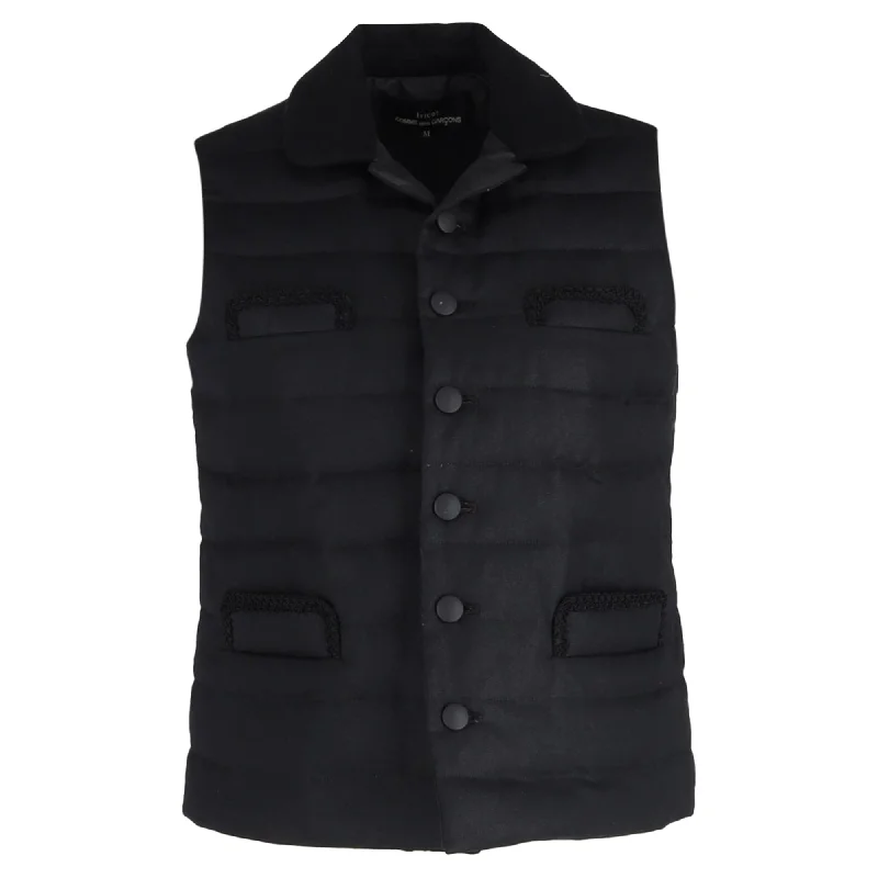 Modern Women's Outfit Tricot Comme des garçons Puffer Vest in Black Wool