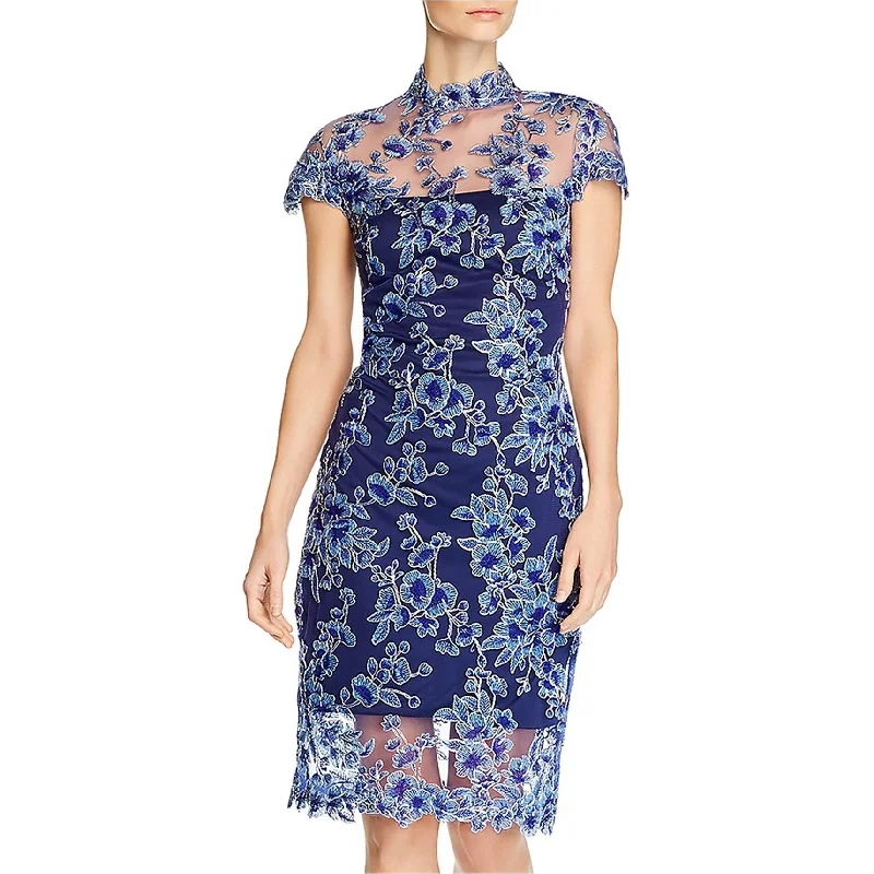 Women's Effortless Casual Outfit Tadashi Shoji Womens Floral Cocktail Dress, Blue, 10 Women's Effortless Casual Outfit Tadashi Shoji Womens Floral Cocktail Dress, Blue, 10