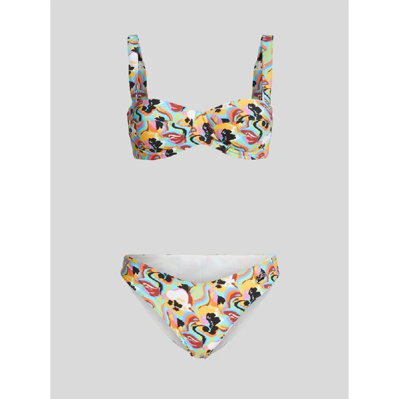 Trendy Women's Apparel for All Seasons Bikini With Floral Waves
