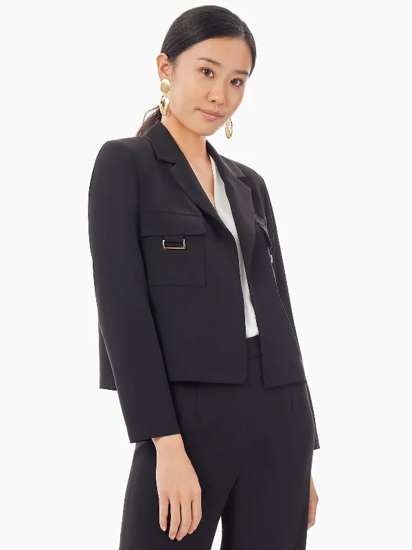 Flash Sales Today Soft Crepe Cropped Blazer
