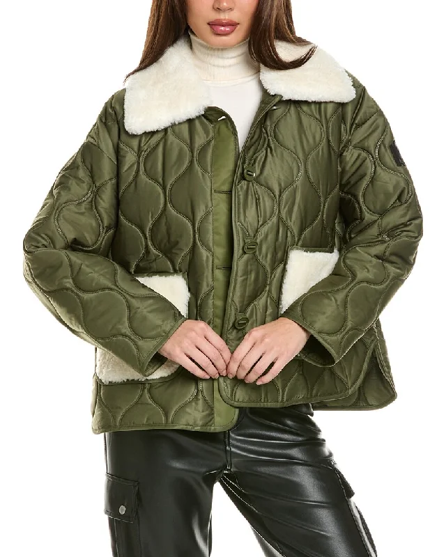 Online Boutiques Best Mackage Kenzy Wool Shearling Jacket
