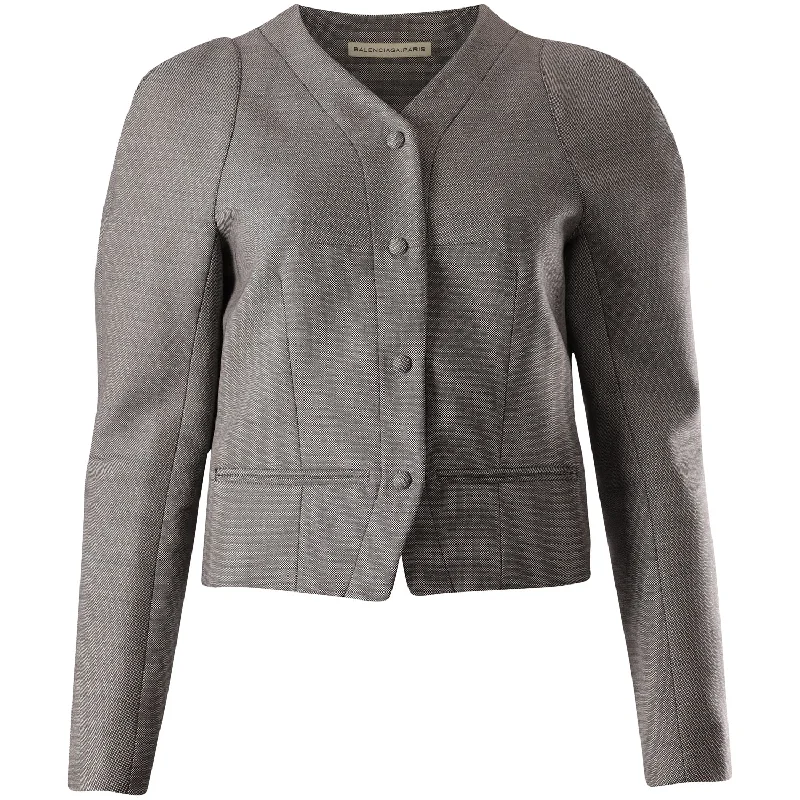 Women's Casual Clothing For Lounging Balenciaga Tailored Puff Sleeve Jacket in Grey Wool Women's Casual Clothing For Lounging Balenciaga Tailored Puff Sleeve Jacket in Grey Wool