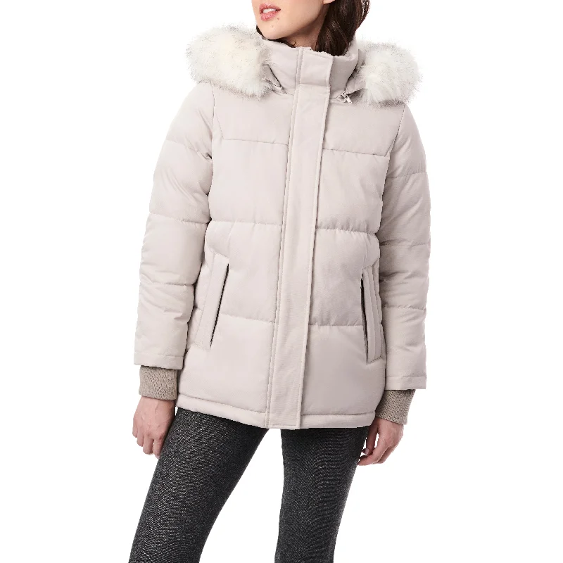 Women's Cozy Winter Attire Heavy Puffer with Faux Fur Trim Hood