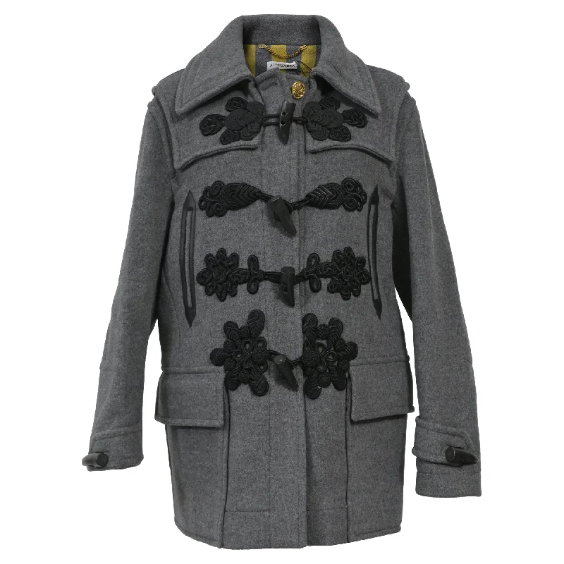 Casual Fashion for Women Altuzarra Applique Single-Breasted Coat in Grey Wool