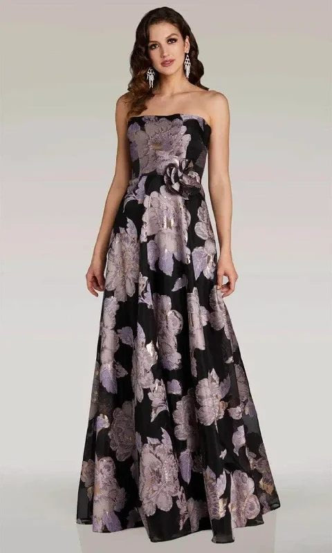 Online Clothing Boutiques Gia Franco 12373 - Strapless Floral Evening Dress