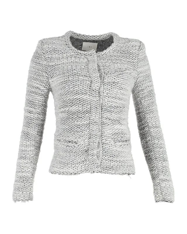 Women's High-Fashion Outfit IRO Handi Evening Jacket in Grey Wool