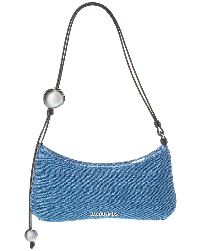 Women's Active Clothing Jacquemus Le Bisou Perle Denim & Leather Hobo Bag