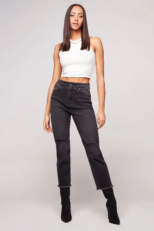 Women's Trendy Attire GIGI - Mom Pants - Vintage Black