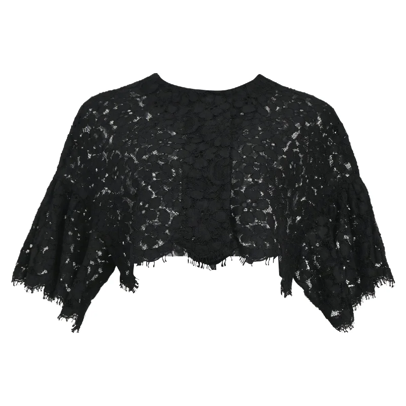 Women's Clothing With Trendy Designs Dolce & Gabbana Lace Bolero Top in Black Cotton Women's Clothing With Trendy Designs Dolce & Gabbana Lace Bolero Top in Black Cotton