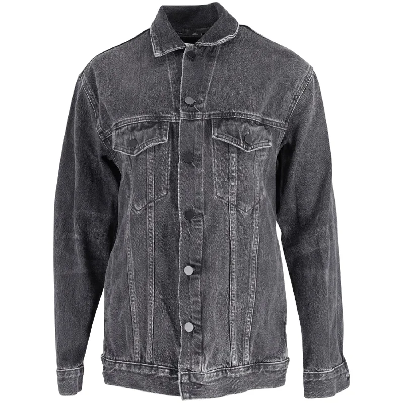Stylish Outerwear Clothes For Women Alexander Wang Oversized Daze Jacket in Black Cotton Denim