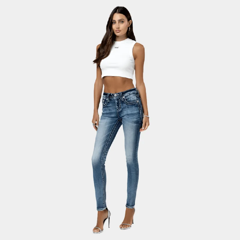 Chic Clothes For Women Miss Me Torn Saddle Stitch Skinny Jeans