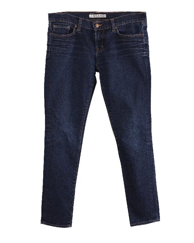 Women's Professional Clothes J Brand Mid Rise Skinny Cut Jeans in Blue Cotton Denim Women's Professional Clothes J Brand Mid Rise Skinny Cut Jeans in Blue Cotton Denim