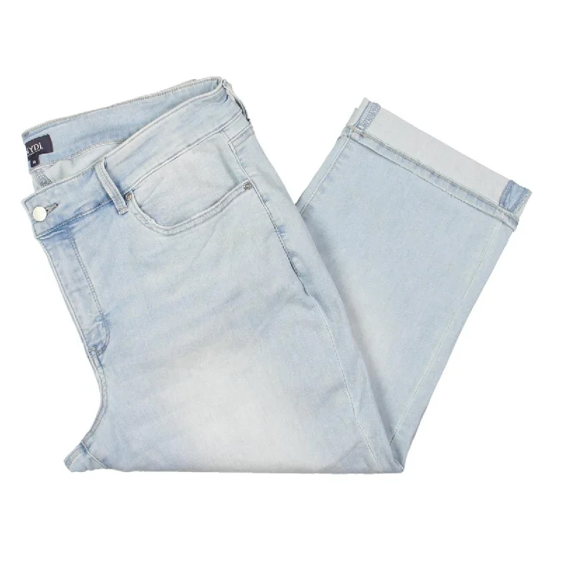 Women's Holiday Clothes Marilyn Womens Mid-Rise Cropped Straight Leg Jeans