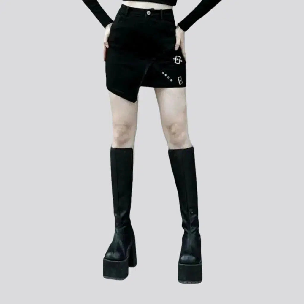 Women's Office Attire High-waist mini women's jeans skort