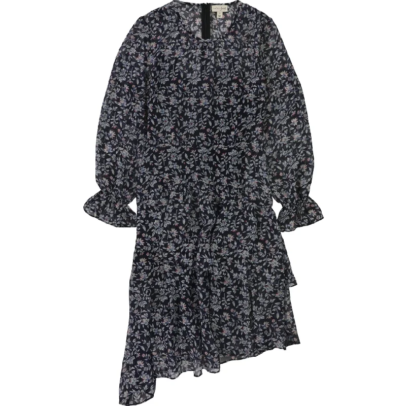 High-End Women's Apparel maison Jules Womens Floral A-line Dress, Blue, 4