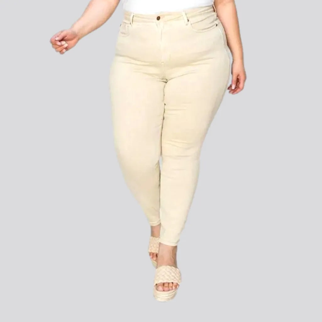 End of Season Sale Plus-size high-waist jeans
 for women