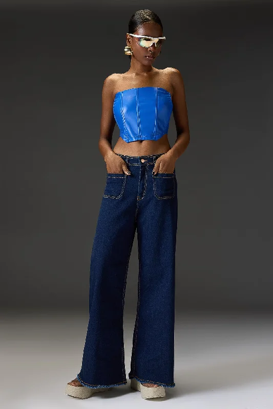 Versatile Women's Fashion Raw Indigo Marine Fit Jeans