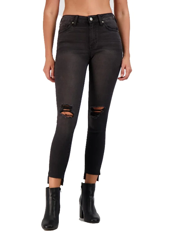 Women's Casual Attire Womens High Rise Distressed Skinny Jeans