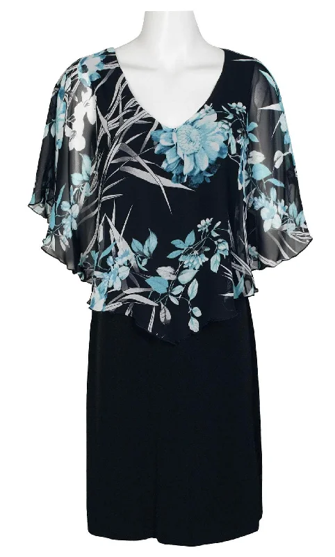 Casual Outfit For Women Connected Apparel TCN43080M1 - Floral Cape Sleeve Dress