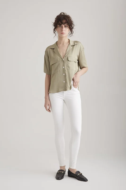 Women's Professional Clothes Sophia High Waist Reshape 5 Pocket Jeans White