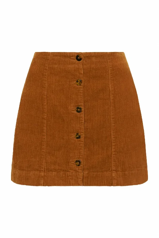 Women's Stylish Outerwear Faye Corduroy Mini Skirt In Caramel