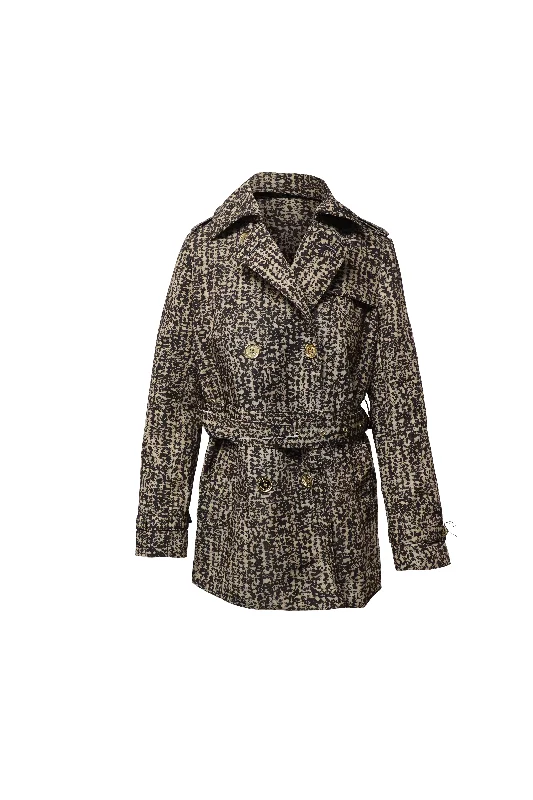 Women's Urban Clothing Michael Kors Printed Trench Coat in Brown Polyester