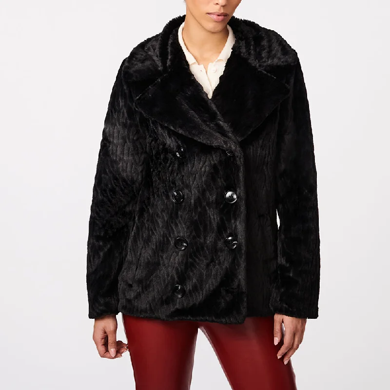 Women's Formal Event Attire Double Breasted Peacoat