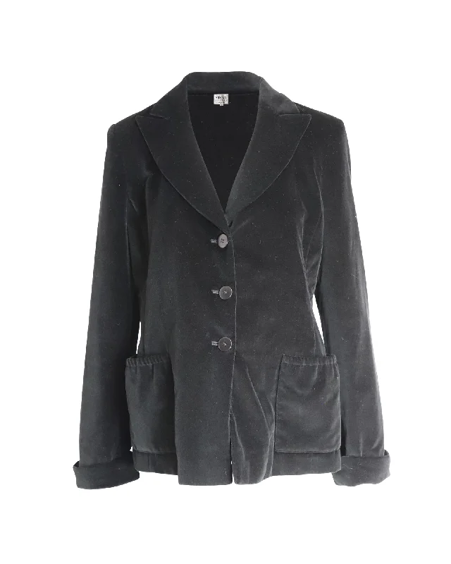 Women's Casual Wear Clothing Armani Collezioni Velvet Blazer in Black Cotton