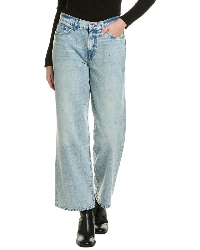 Women's Cozy Winter Attire Triarchy Ms. Miley Striped Medium Indigo Baggy Jean
