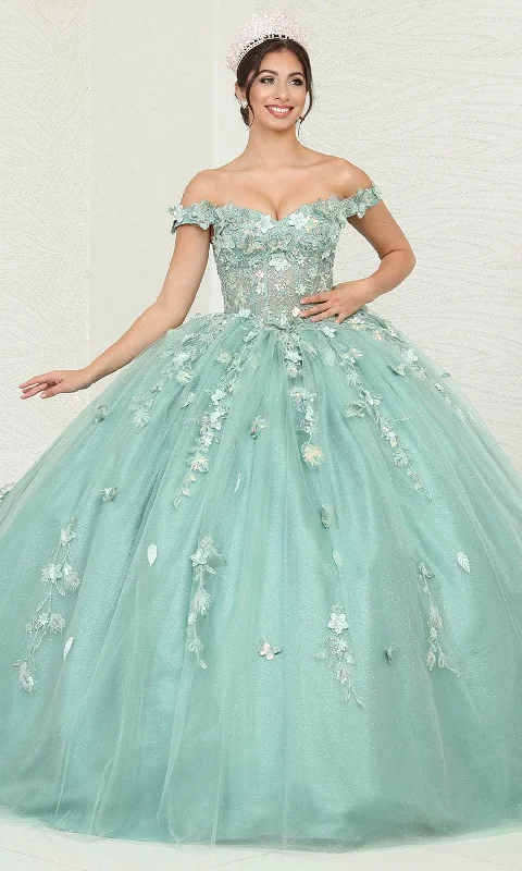 Women's Trendy Casual Outfit May Queen LK240 - Floral Detailed Ballgown