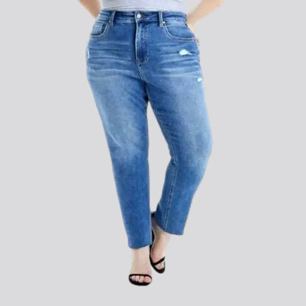 Women's Vacation Outfit Set Sanded slim jeans
 for women