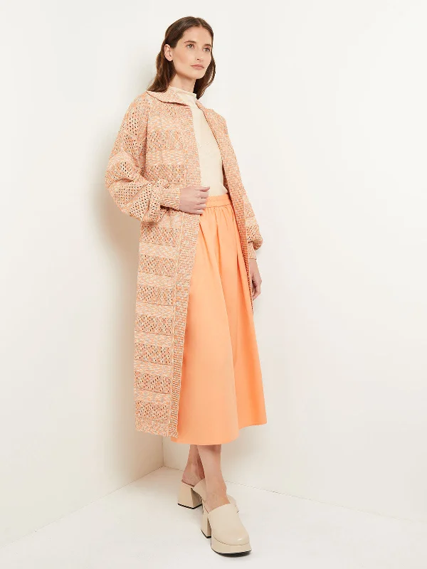 Clothes Women Relaxed Fit Duster - Tie-Waist Pointelle Knit