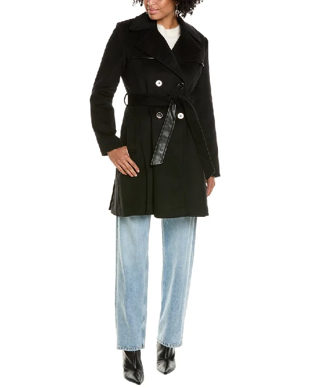 Clothing Brands Via Spiga Pleated Wool-Blend Coat