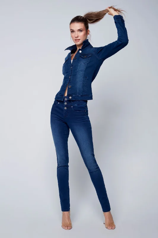 Women's Formal Event Attire MIA - Mid Rise Skinny - Tinted Dark Indigo Rinse